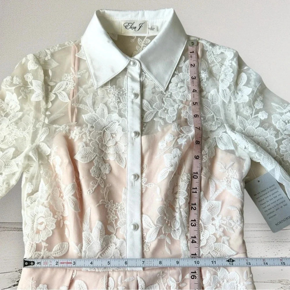 ELIZA J Fit & Flare All Over Floral Lace Dress  in White Size 2 - Picture 10 of 13